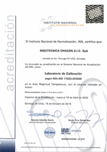Certificado de acreditación temperatura (LC 072)