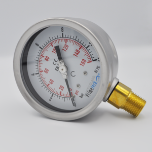Manometro 100 mm 0-11 bar/160 Psi Inox Bronce PRIMETECH INFERIOR