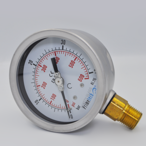 Manometro 100 mm 0-40 Bar/ 600 Psi Inox Bronce Inferior PRIMETECH