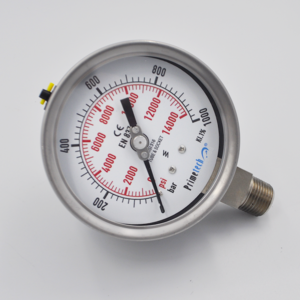 Manovacuometro 63 mm-1+15bar, -30″ Hg+215 psi Inox Total Inferior PRIMETECH