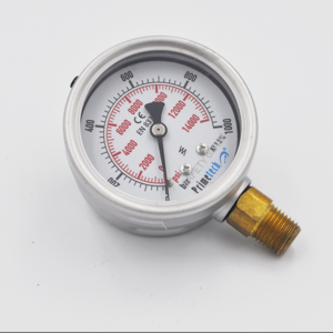 Manometro 63 mm 0-1000bar/15000 Psi Inox Bronce Inferior PRIMETECH